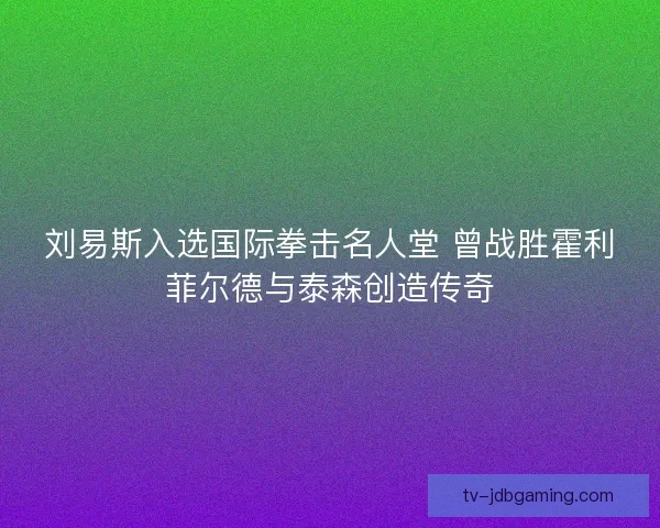 刘易斯入选国际拳击名人堂 曾战胜霍利菲尔德与泰森创造传奇